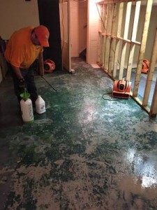 Water Damage Restoration Of Concrete Flooring In a Lebanon Home